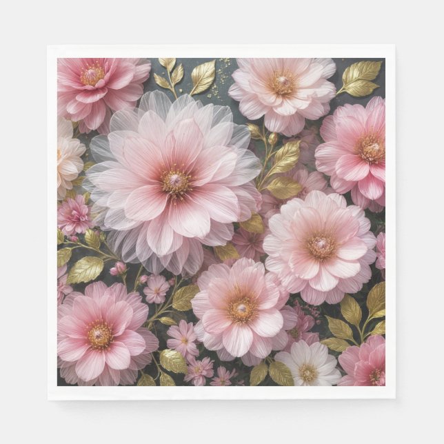 Samling Rosa Kosmos Pappersservett (Framsidan)