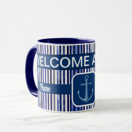 Samlingen av den moderna flottan Blue Boat Rand Mugg