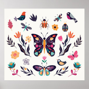 Samlingen hand plockade i vår sommaren inslag wi poster