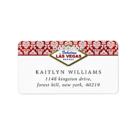 Samlingen i Glitter Damask Las Vegas Bröllop Adressetikett