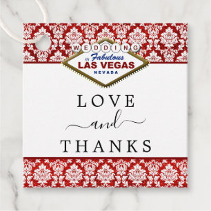 Samlingen i Glitter Damask Las Vegas Bröllop Gåvor Etiketter