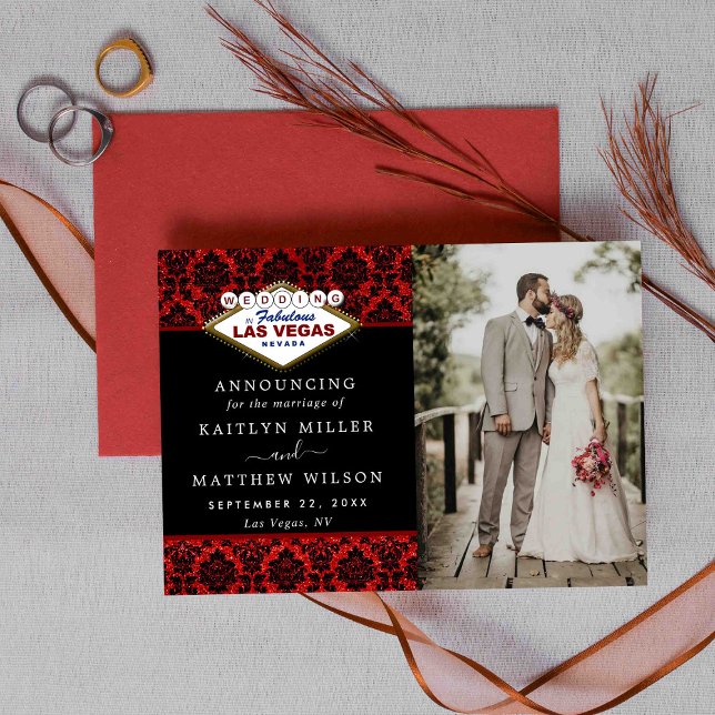 Samlingen i Glitter Damask Las Vegas Bröllop Meddelande (Skapare uppladdad)