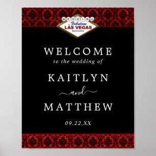Samlingen i Glitter Damask Las Vegas Bröllop Poster
