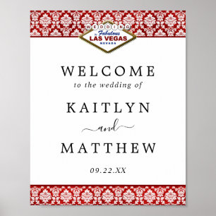 Samlingen i Glitter Damask Las Vegas Bröllop Poster