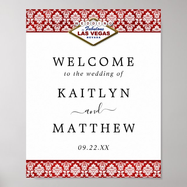 Samlingen i Glitter Damask Las Vegas Bröllop Poster (Framsidan)