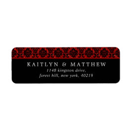 Samlingen i Glitter Damask Las Vegas Bröllop Returadress Etikett
