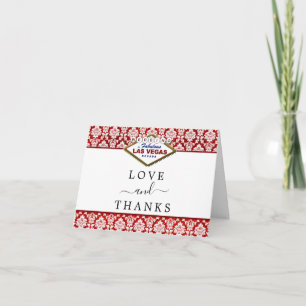 Samlingen i Glitter Damask Las Vegas Bröllop Tack Kort