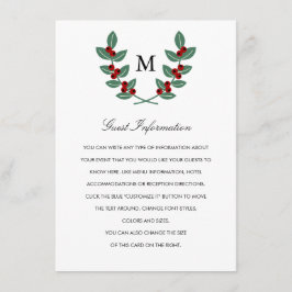 Samlingen Monogram Berry Bush Bröllop - Info Tilläggskort