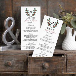 Samlingen Monogram Berry Bush Bröllop - Menu Meny