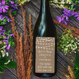 Samlingen Rustic Burlap String Ljus Bröllop Fraktsedel