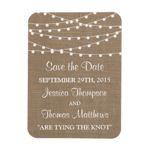 Samlingen Rustic Burlap String Ljus Bröllop Magnet