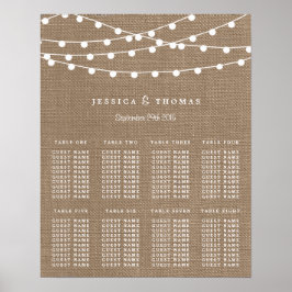 Samlingen Rustic Burlap String Ljus Bröllop Poster