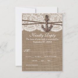 Samlingen Rustic Nautical Anchor Bröllop OSA Kort