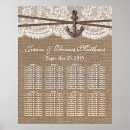 Samlingen Rustic Nautical Anchor Bröllop Poster