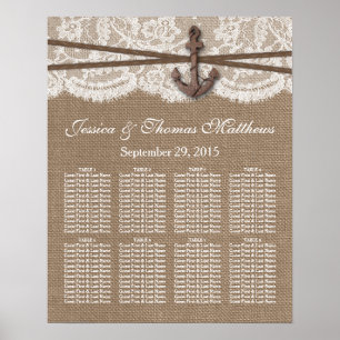Samlingen Rustic Nautical Anchor Bröllop Poster