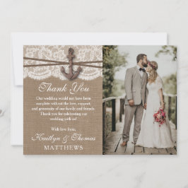 Samlingen Rustic Nautical Anchor Bröllop Tack Kort