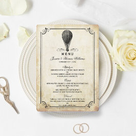 Samlingen Vintage Luftballong Bröllop Meny