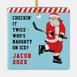 Samlingsbar personlig hockeyspelare julgransprydnad keramik