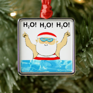 Samlingsbar simmande Santa Julgransprydnad Metall