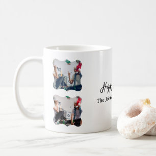 Samlingsfoto för Personlig Gott nytt år Script 4 Kaffemugg