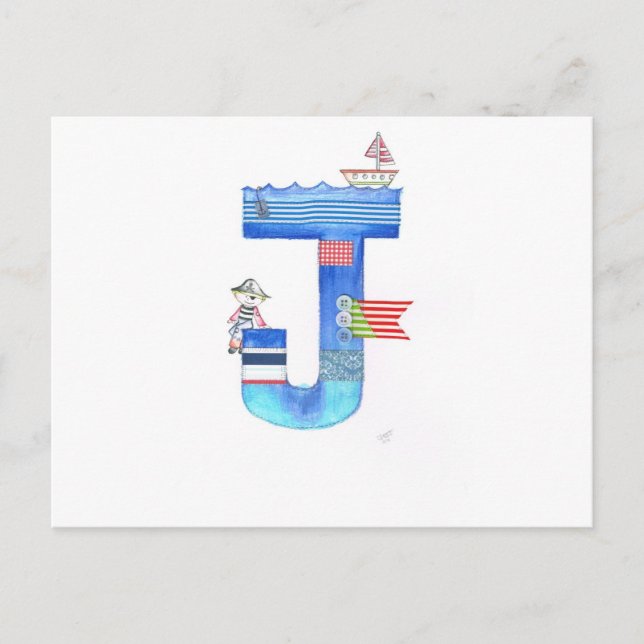 Samlingsgåva från Monogram J pirat Vykort (Framsida)
