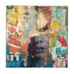 Samlingshuvud Kakelplatta<br><div class="desc">Kollage Head av Erin Ashley. Har ett grungande stil med olika tidningar och pappra klipp som läggs över varandra. | 140547 GG</div>