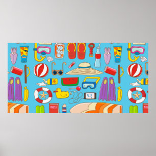 Samlingsobjekt för sommartid i saker under sommart poster