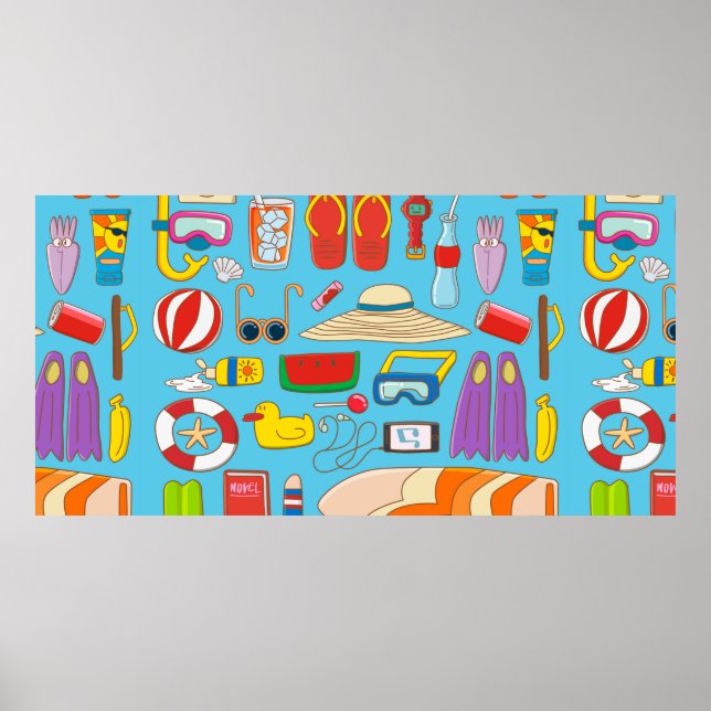 Samlingsobjekt för sommartid i saker under sommart poster (Framsidan)