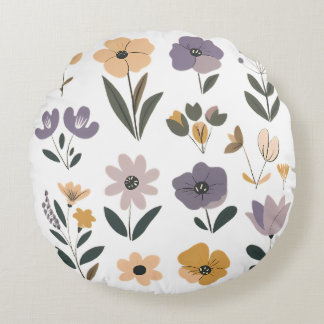 Samlingsvektorer blommor Kastkudde Rund Kudde