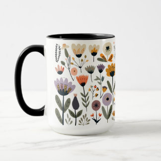 Samlingsvektorer blommor mugg