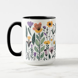 Samlingsvektorer blommor mugg