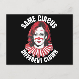 Samma Circus Olika Clown Anti Kamala 2024 Vykort