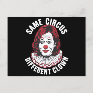 Samma Circus Olika Clown Anti Kamala 2024 Vykort