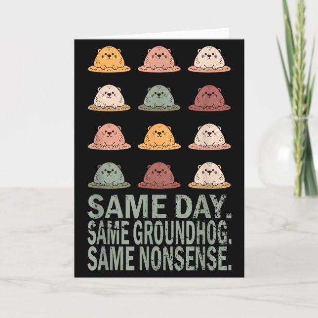 Samma dag samma murmeldjur samma nonsens Roligt ma Kort (Framsida)