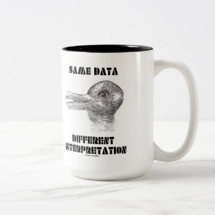 Samma data, olika tolkning (Anka Kanin) Två-Tonad Mugg