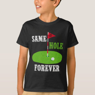 Samma hål för alltid brudgum möhippa rolig golf t shirt