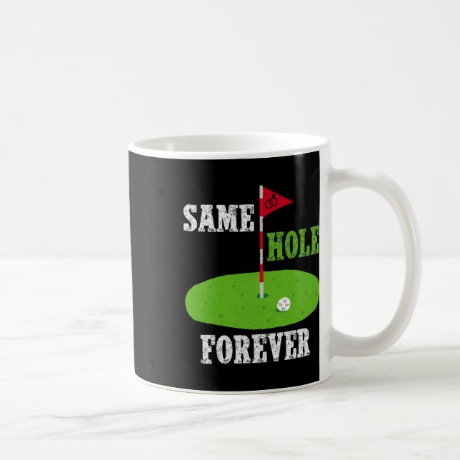 Samma hål för alltid brudgumme svensexa rolig golf kaffemugg (Höger)