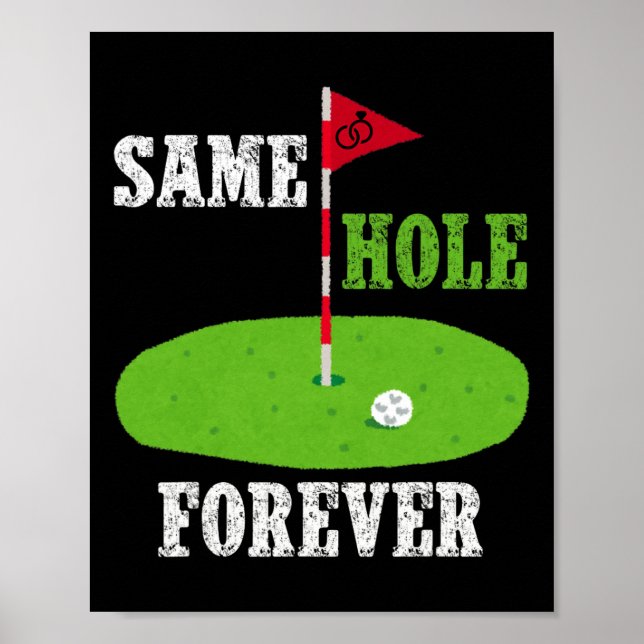 Samma hål för alltid brudgumme svensexa rolig golf poster (Framsidan)