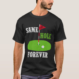 Samma hål för alltid brudgumme svensexa rolig golf t shirt