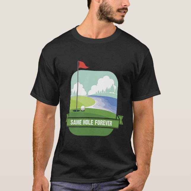 Samma hål för alltid rolig golf sängvätning Bröllo T Shirt (Framsida)