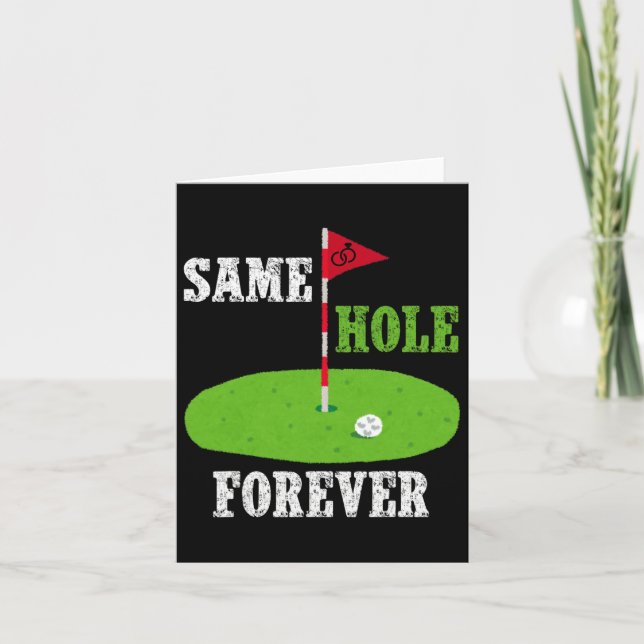 Samma Hål Forever Groom Bachelor Party Funny Golf Kort (Framsida)