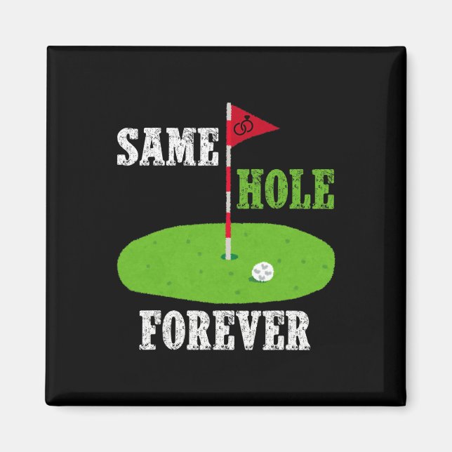Samma Hål Forever Groom Bachelor Party Funny Golf Magnet (Framsidan)