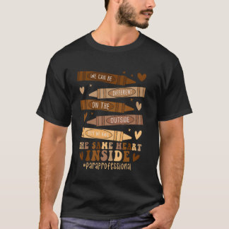 Samma hjärta inuti paraplyprofessionell svart hist t shirt