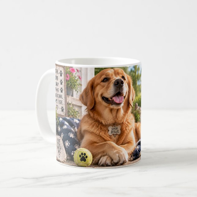 Samma hund bättre dag lyckligare jag-mugg kaffemugg (Framsida vänster)