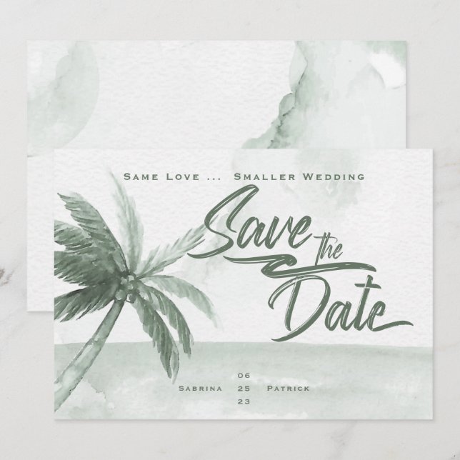 Samma Kärlek mindre Bröllop-monokromatisk sidbuss Inbjudningar (Fram/baksida)