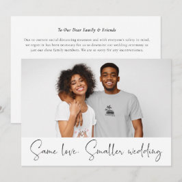 Samma kärlek Mindre bröllop Nedskalad foto manus Meddelande