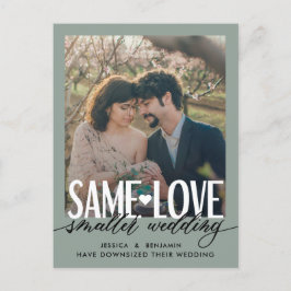Samma kärlek, mindre bröllop | Uppdatering av bröl Meddelande Vykort