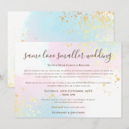 Samma kärlek Mindre bröllopsscript Rosa Teal Guld Meddelande