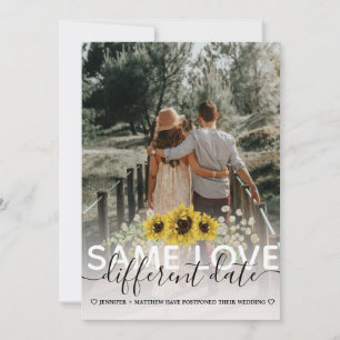 Samma kärlek Olika datum Sunflower Bröllopsfoto Meddelande
