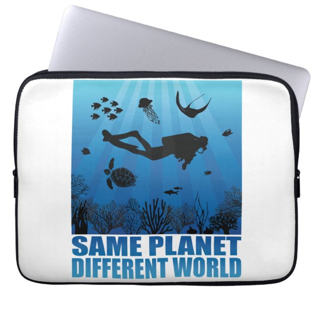 Samma planets olika världsdykare laptop fodral (Framsidan)